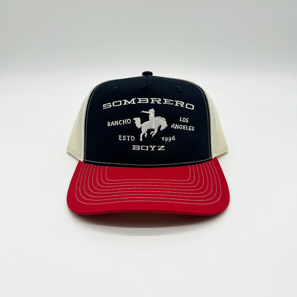 RANCHO SOMBRERO BOYZ LA NAVY/ RED / CREAM TRUCKER SNAPBACK